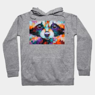 Conceptual abstract painting of a raccoon muzzle. Hoodie